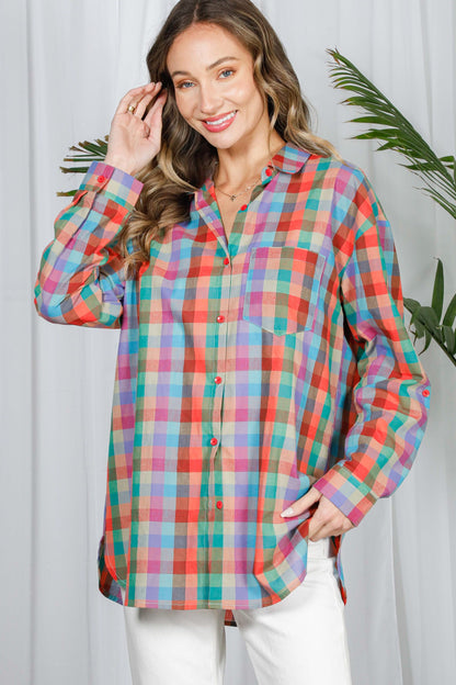 Check The Boxes Plaid Top