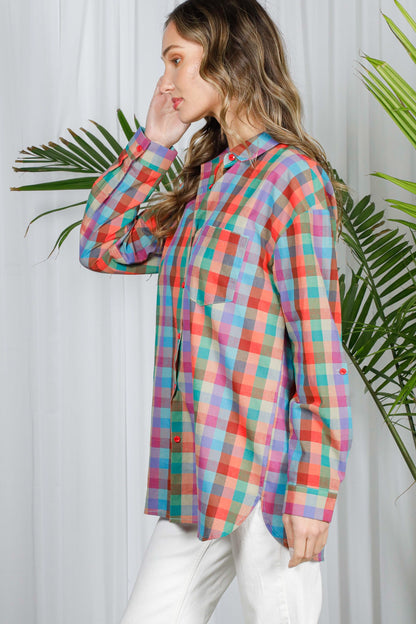 Check The Boxes Plaid Top