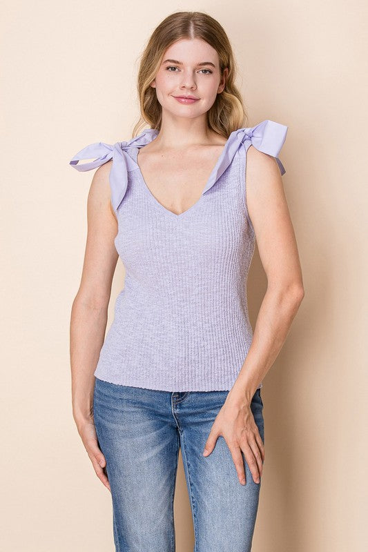 All Tied up Sleeveless Top (Lilac) PREORDER: ETA 5/15