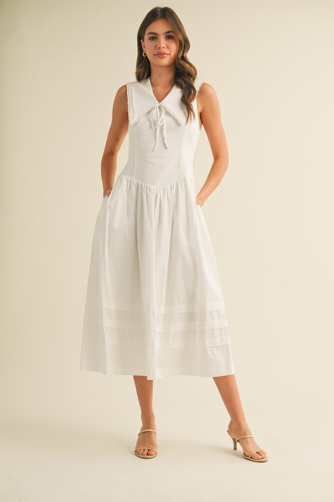 Miranda Collared Dress (White)