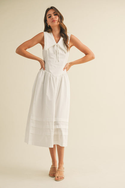 Miranda Collared Dress (White)
