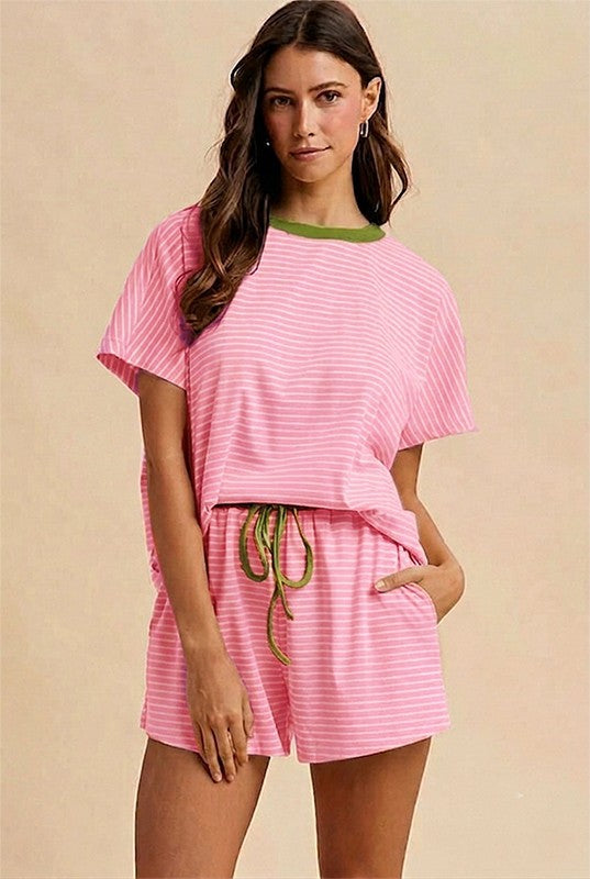 New Favorite Striped Set (Pink/Matcha)