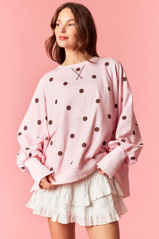 Polka Pop Pullover (Berry)
