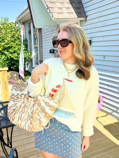 Presley Polka Dot Skirt (Blue)
