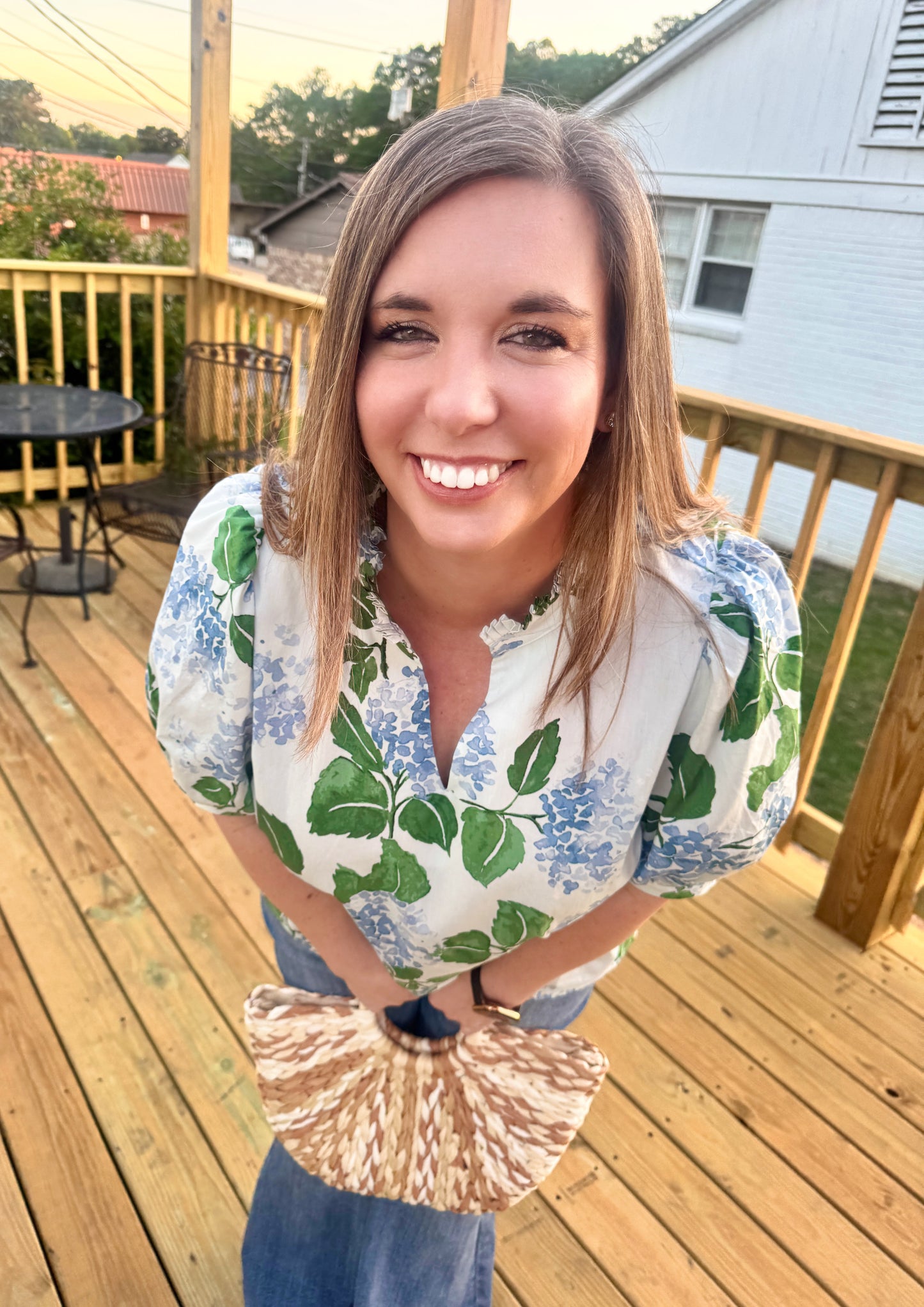 Southern Girl Floral Blouse (Blue)