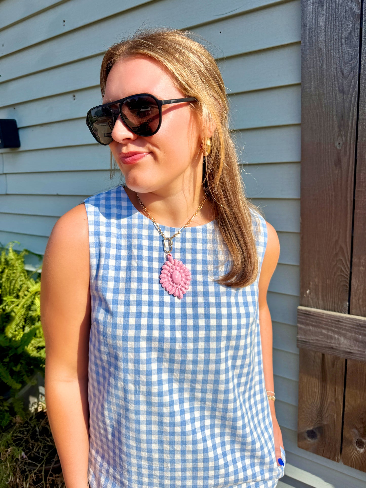 The Reece Mini Dress (Blue Gingham)