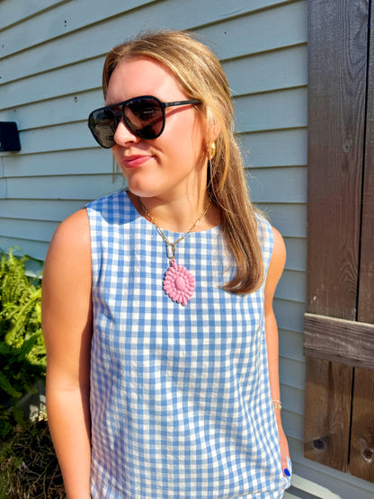The Reece Mini Dress (Blue Gingham)