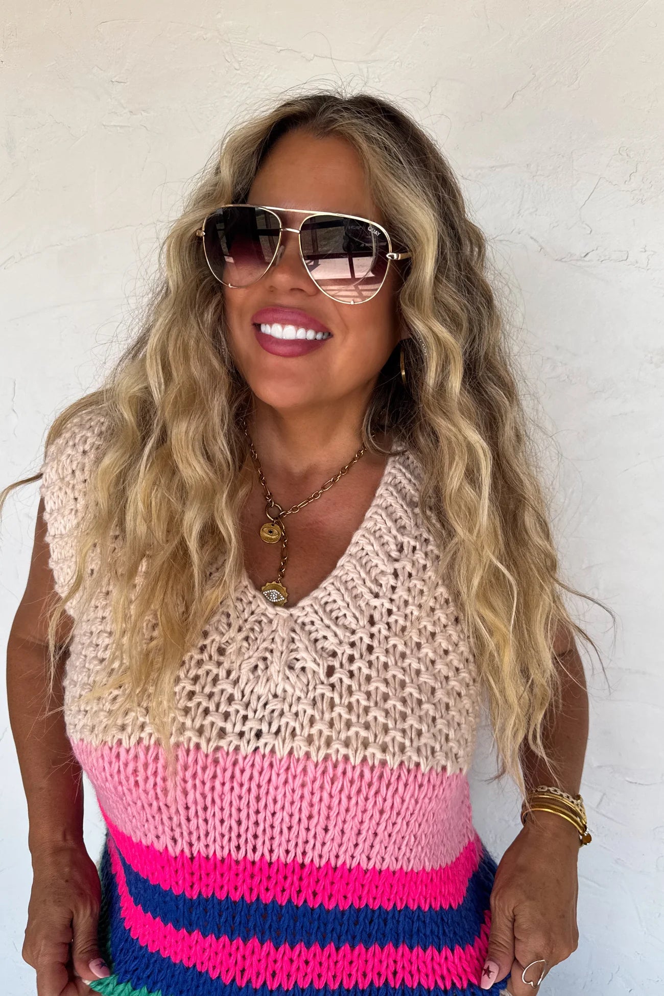 Charlotte Sweater Vest (Pink)