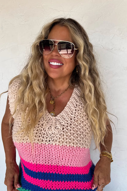 Charlotte Sweater Vest (Pink)