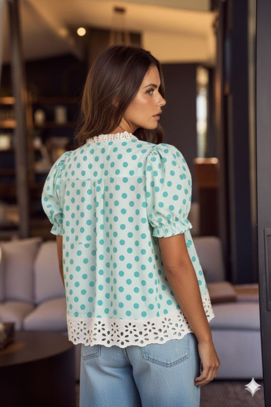 Blooming Daisy Blouse (Turquoise)