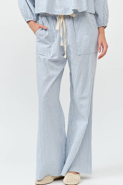 Breeze On By Striped Pants (Blue)