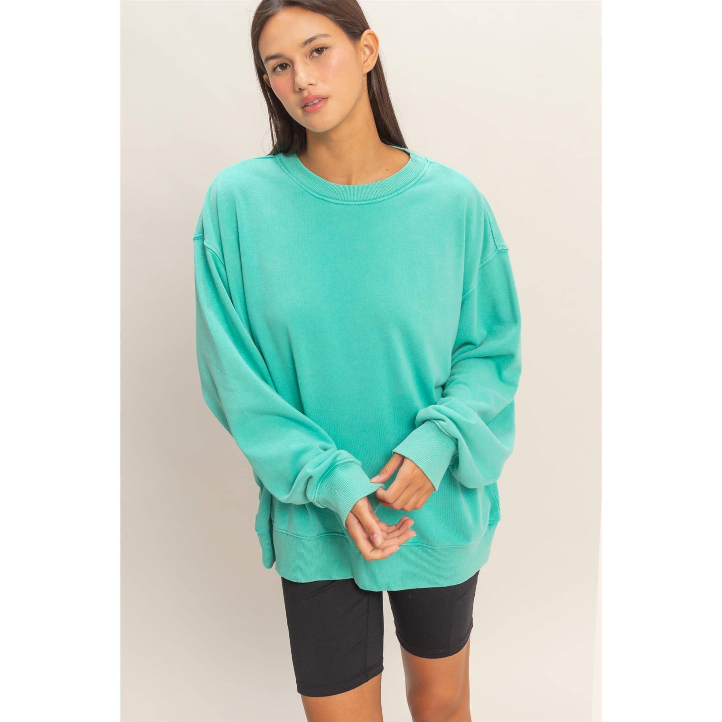 Mineral Washed Sweatshirt (Turquoise)