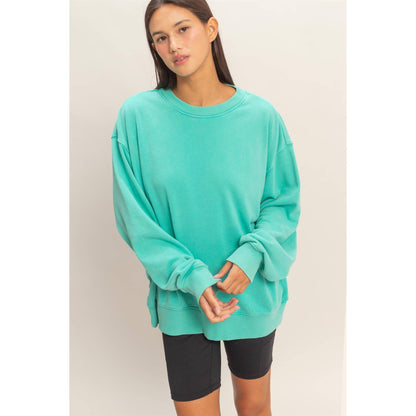Mineral Washed Sweatshirt (Turquoise)