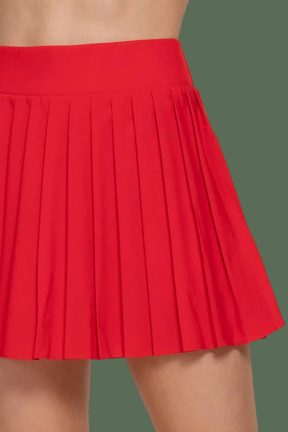 Pleated Tennis Skirt (Red)