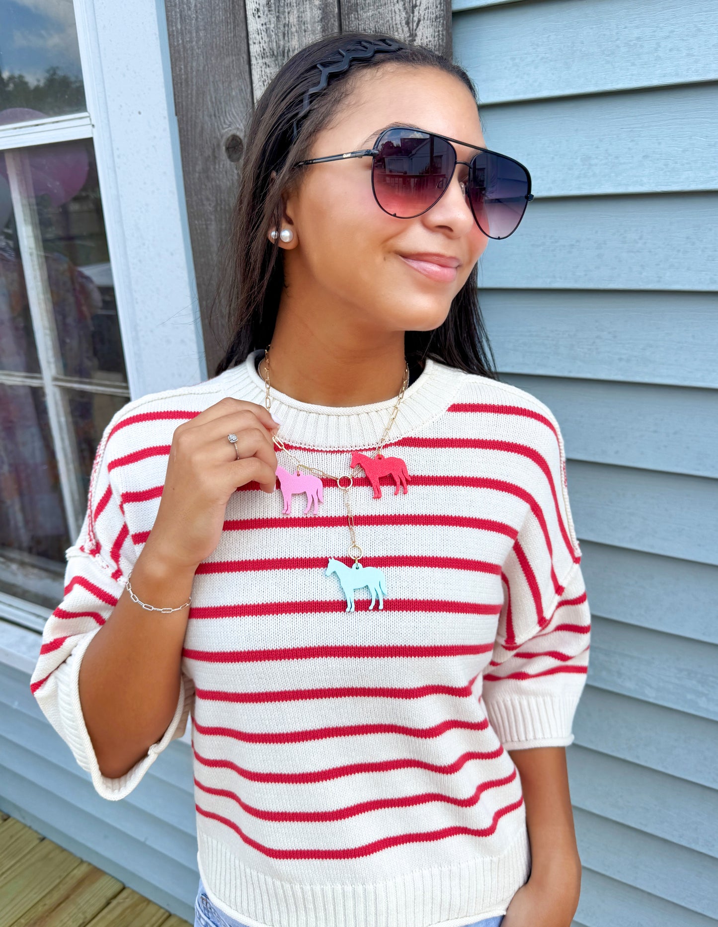 Sweetest Stripes Sweater (Red)