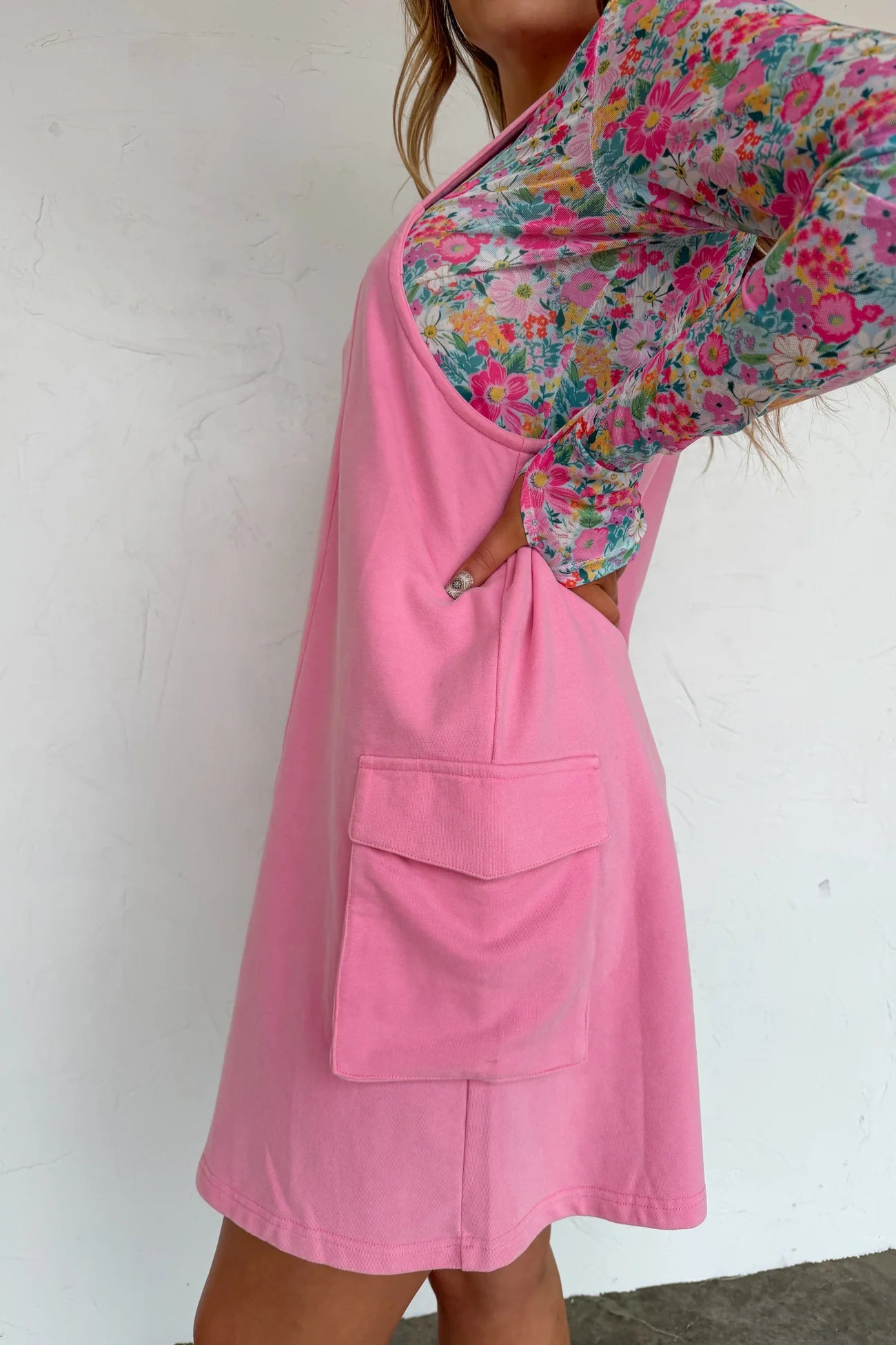 Millie Overall Dress ( Pink)