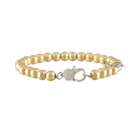 Perfect Clasp Beaded Bracelet (Two Tone)