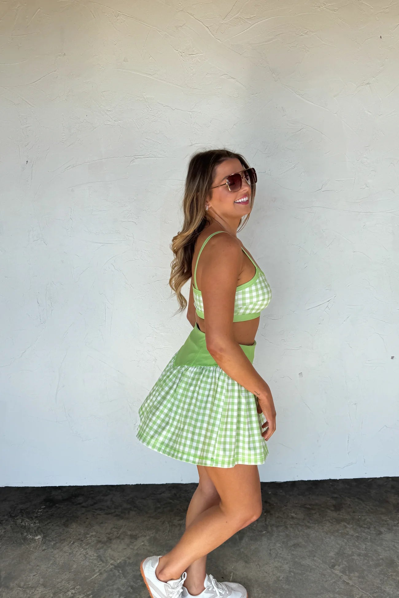 Everday Gingham Tennis Skort (Green)