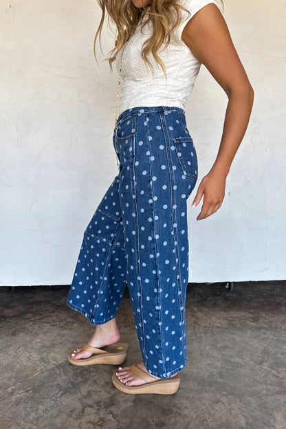 The Darling Dot Barrel Jeans