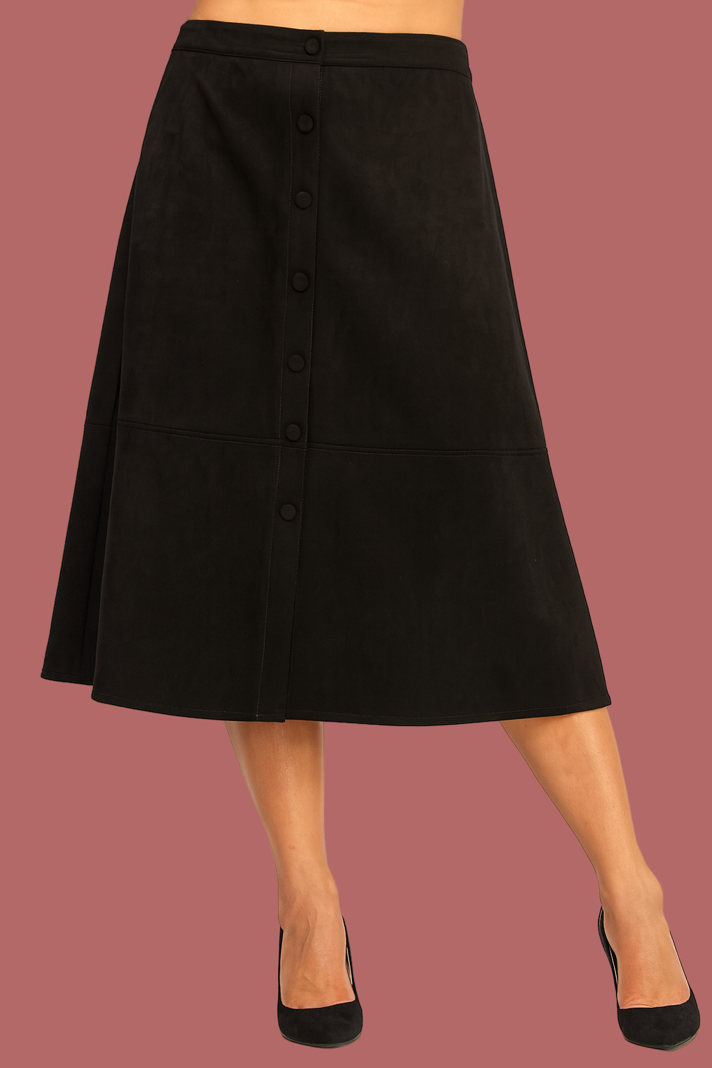 Life of the Party Suede Skirt (Black)