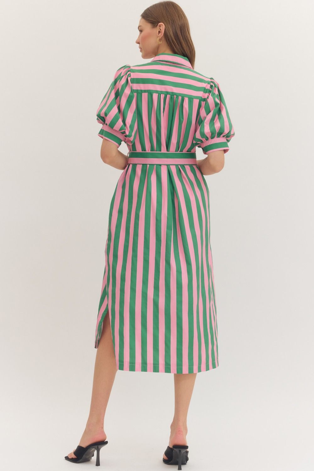 Newport Striped Dress (Pink/Green)