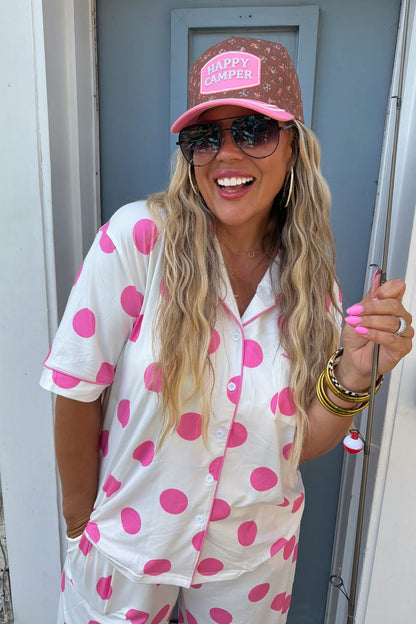 Happy Camper Floral Hat