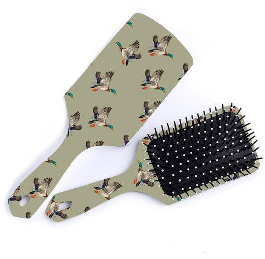 Duck Paddle Hairbrush (Green)
