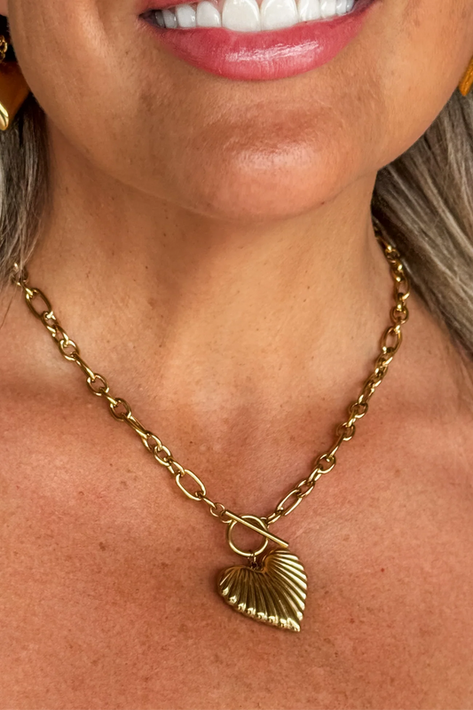 Shell Heart Necklace ( Gold)