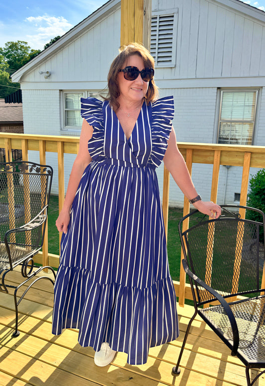 Brunch With the Girls Midi Dress (Navy)