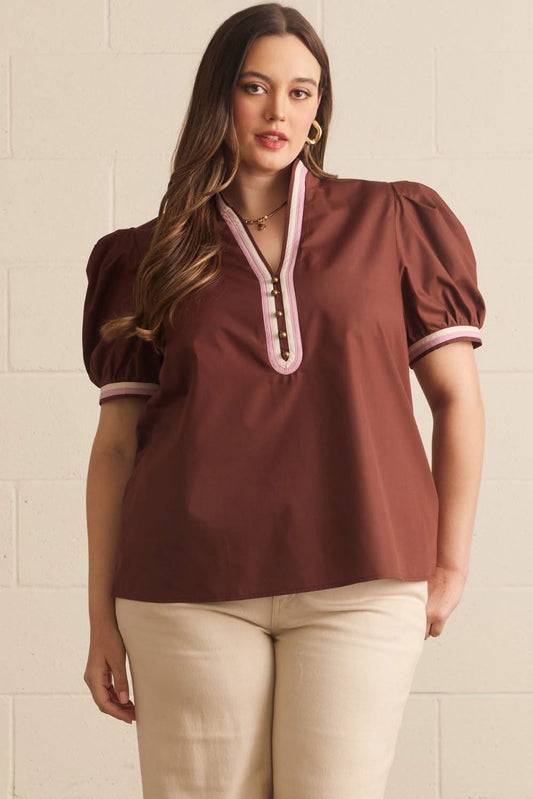 Neapolitan Blouse (Chocolate Brown)