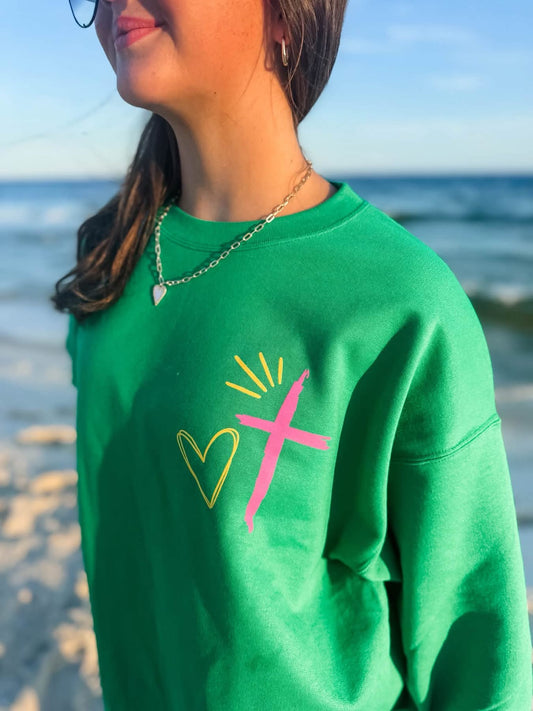 Got My Back Graphic Pullover (Green)