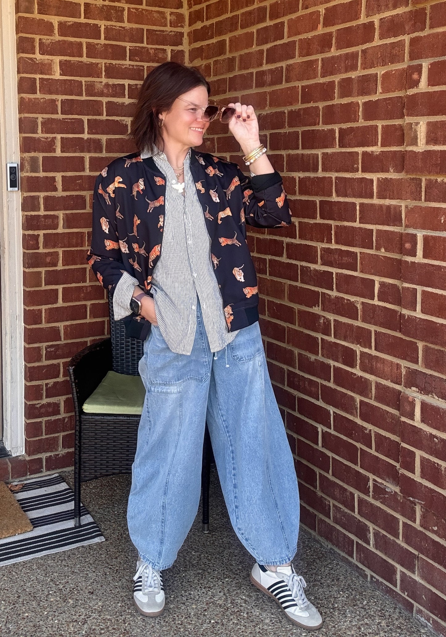 Slouchy Drawstring Barrel Jeans