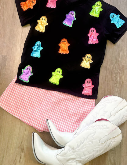 Ghostly Glam Metallic Tee (Black)