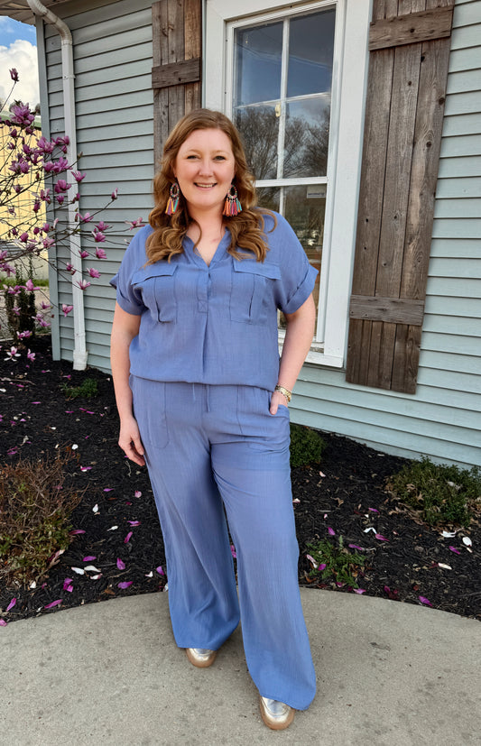 Karlie Breezy Short Sleeve Set (Violet)