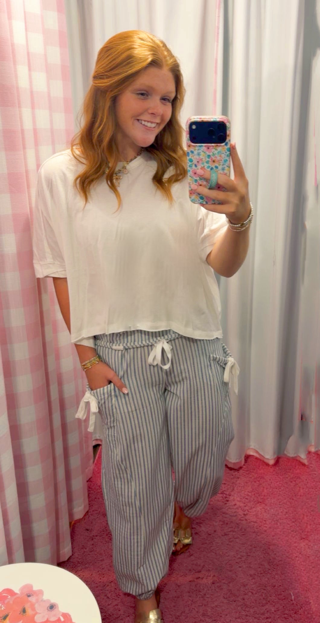 Bow Pocket Pants (Blue)