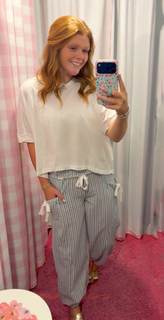 Bow Pocket Pants (Blue)