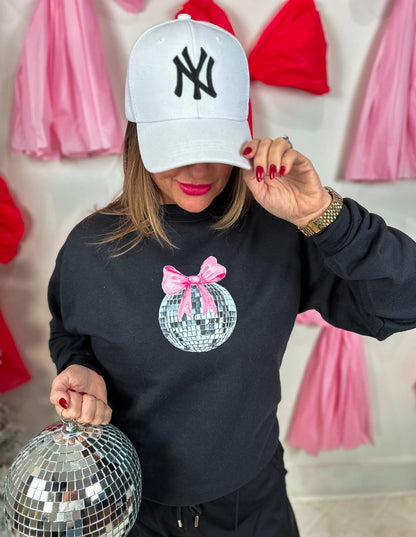 Discos + Bows Sweatshirt ( Black)