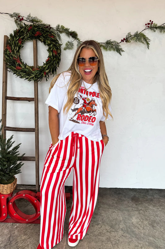 Vertical Vibes Stripe Pants (Red)
