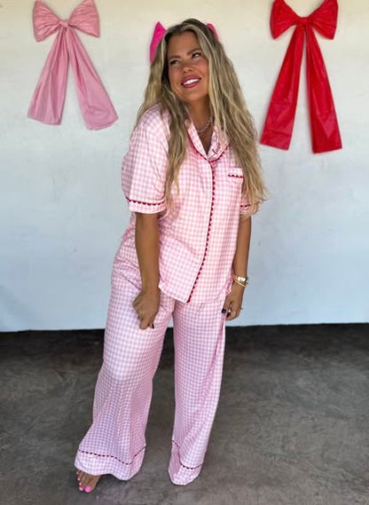 Gingham Love Pjs (Pink) PREORDER ETA 1/20