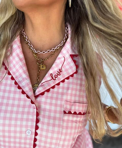 Gingham Love Pjs (Pink) PREORDER ETA 1/20