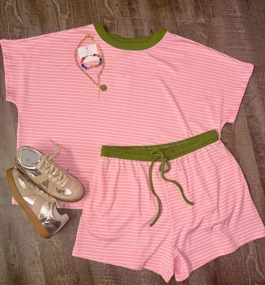 New Favorite Striped Set (Pink/Matcha)