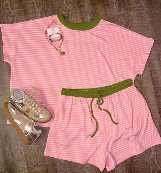 New Favorite Striped Set (Pink/Matcha)