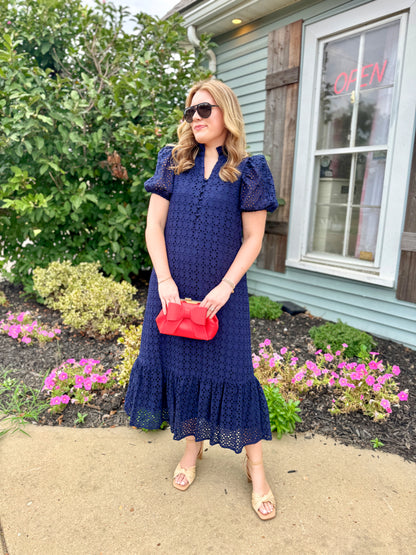 Pretty Please Eyelet Maxi (Navy)