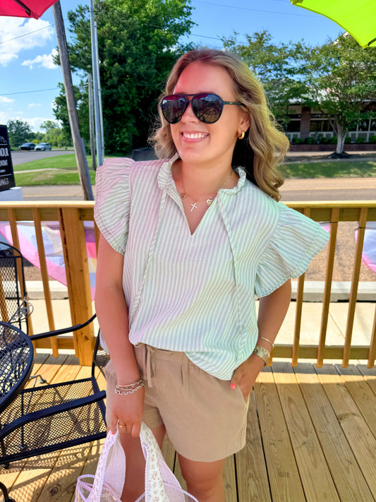 Easy To Love Blouse (Green)