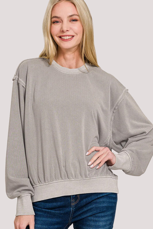 Throw + Go Pullover (Sleet)