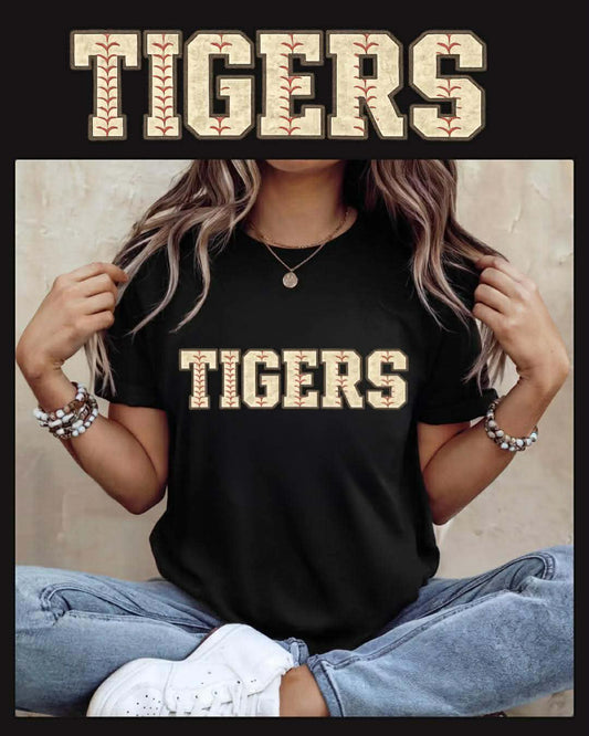 Tigers Baseball Seams T-Shirt (Black)