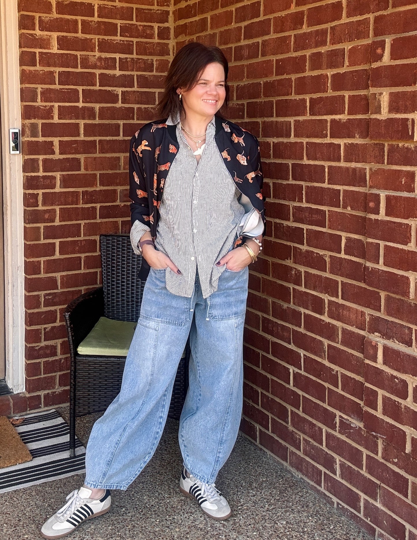 Slouchy Drawstring Barrel Jeans