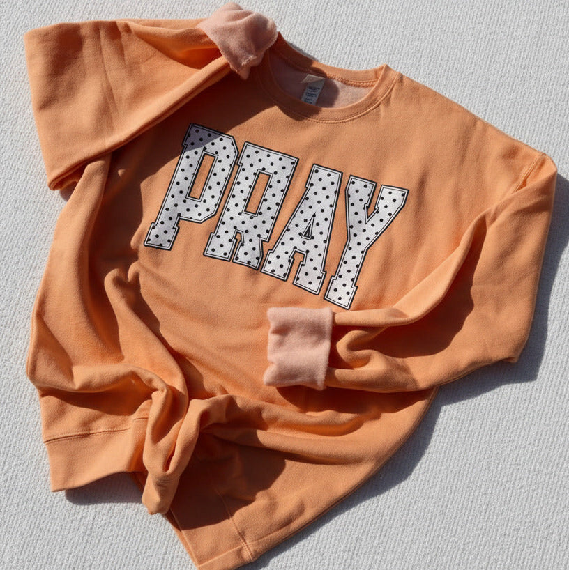 PRAY Polka Dot Sweatshirt (Orange)