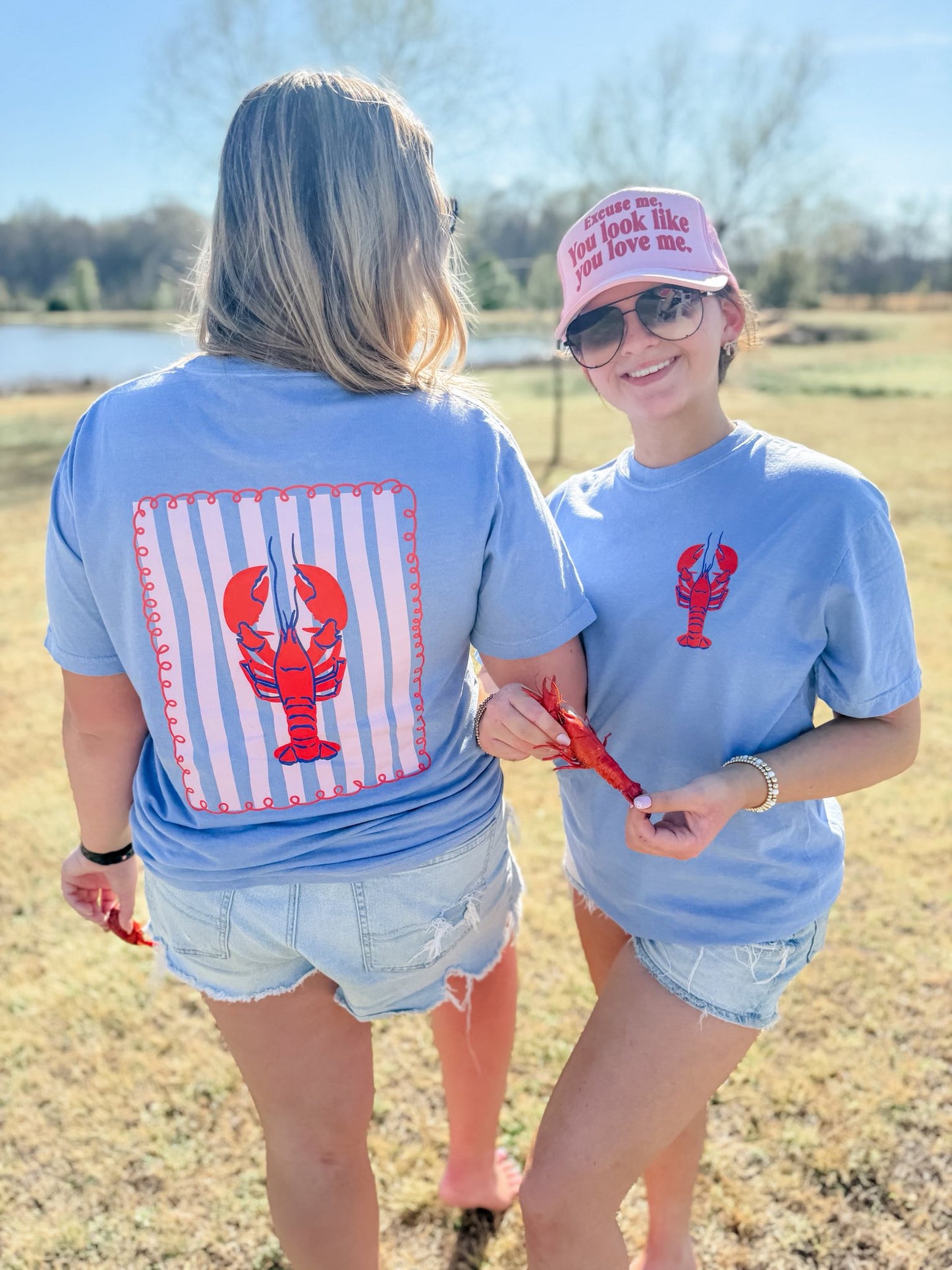 Crawfish Cutie Graphic Tee (Blue)