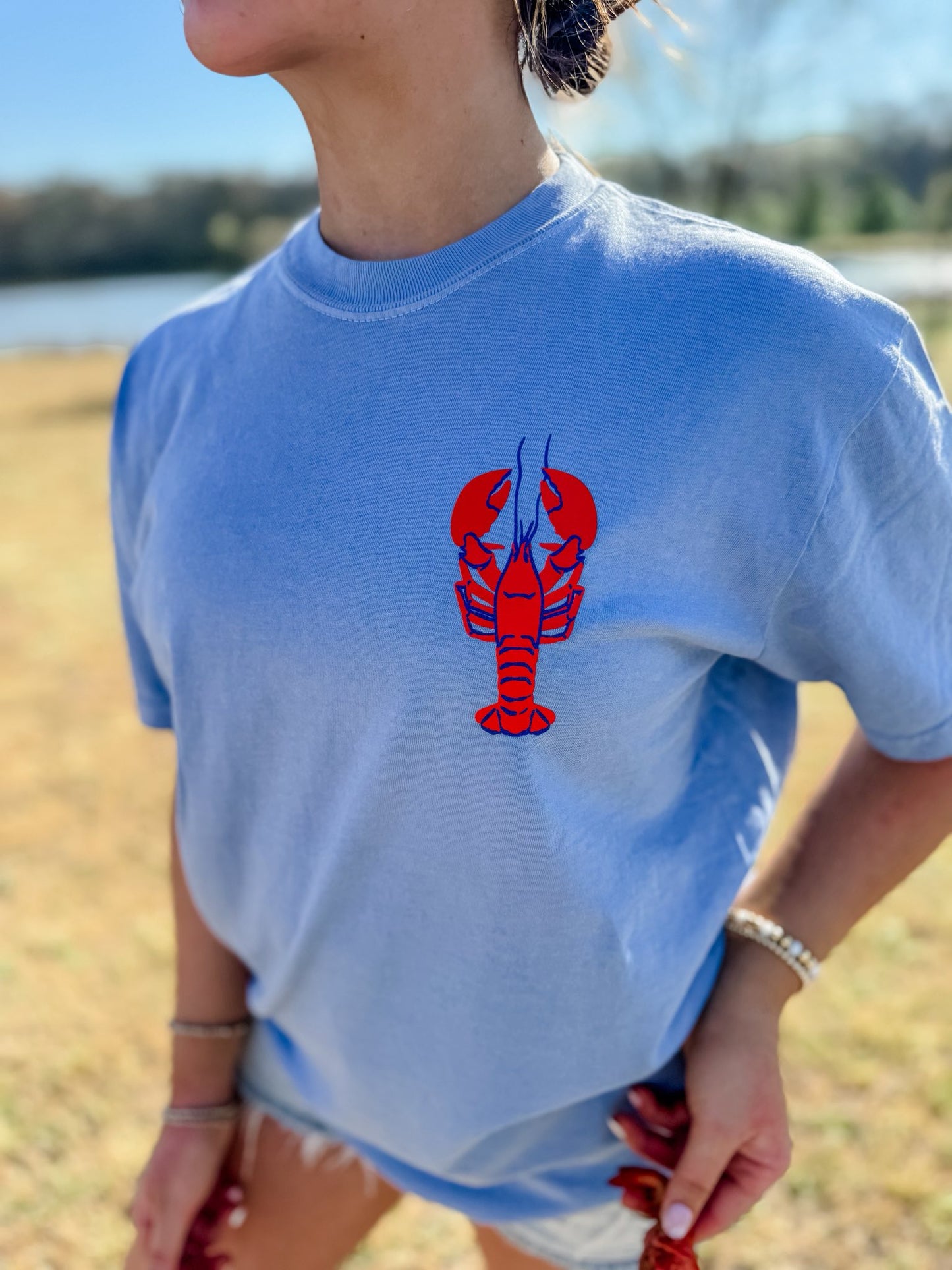 Crawfish Cutie Graphic Tee (Blue)